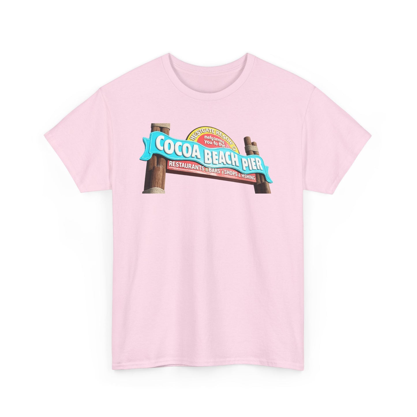 Cocoa Beach Pier T‑Shirt — Retro Beach Sign Vacation Tee