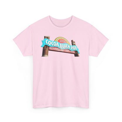 Cocoa Beach Pier T‑Shirt — Retro Beach Sign Vacation Tee
