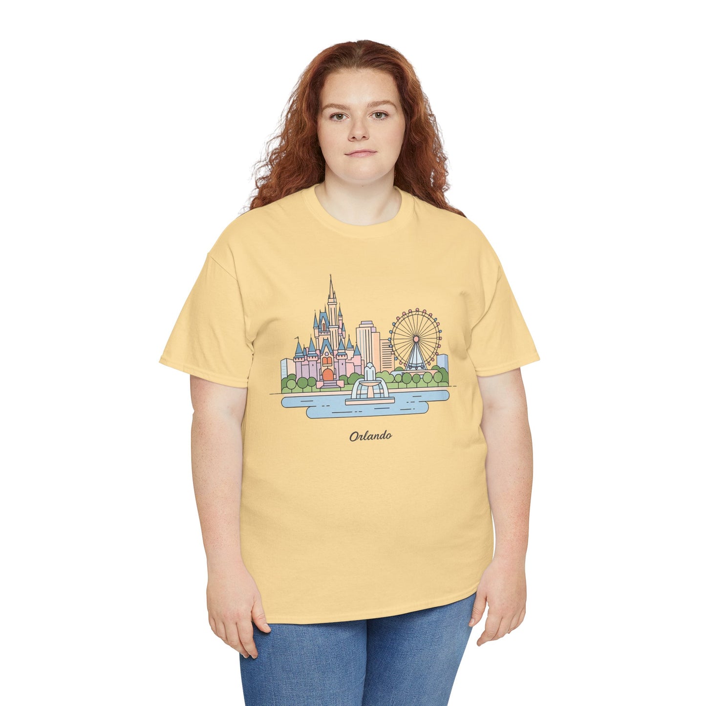 Orlando Skyline T-Shirt — Cute Cityscape Graphic Tee with 'Orlando' Text