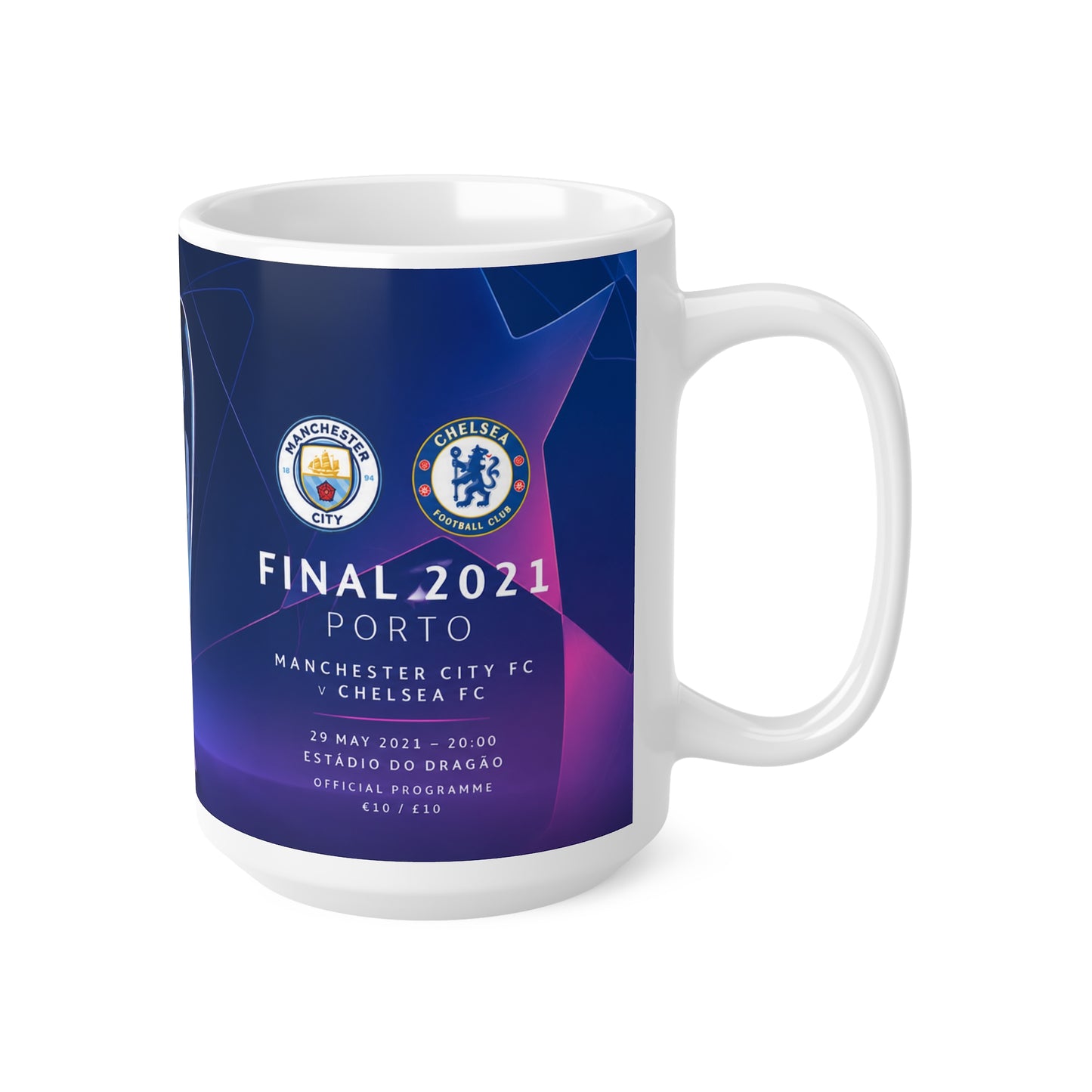 2021 Champions League Final Programme Cover Inspired Ceramic Mug — Coffee Cup (11oz/15oz)