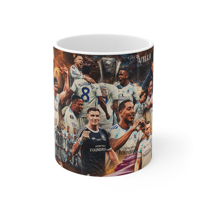 Aston Villa Europa League Winners Celebration Ceramic Mug — Fan Collage Coffee Cup (11oz/15oz)