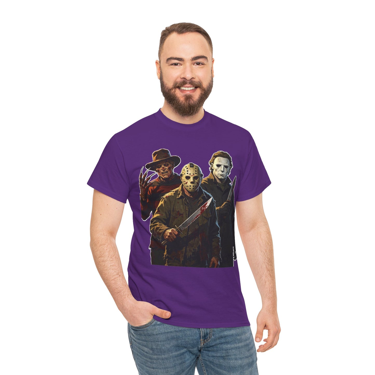 Horror Icons T-Shirt — Freddy, Jason & Michael Trio Graphic Tee