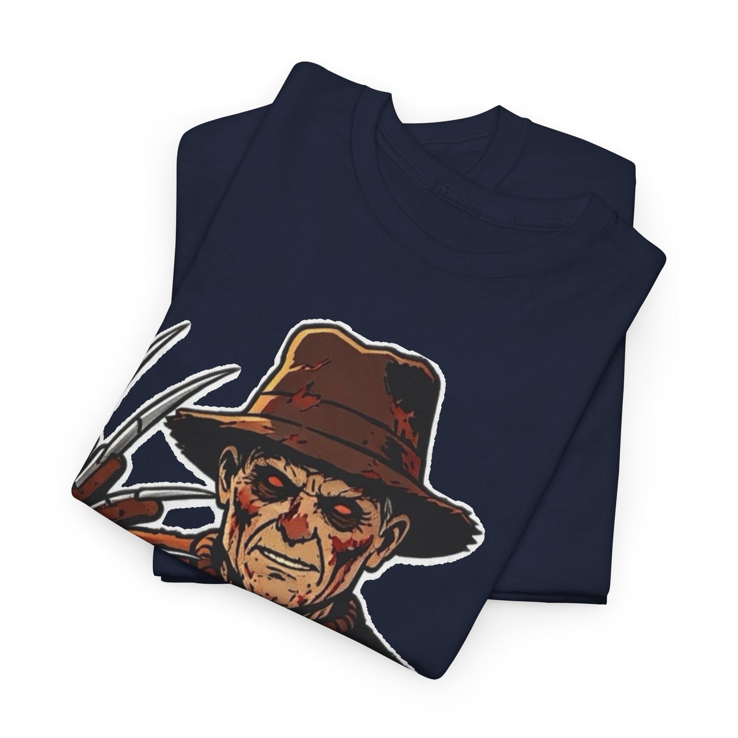 Freddy Krueger Horror Tee — Vintage Striped Nightmare Graphic