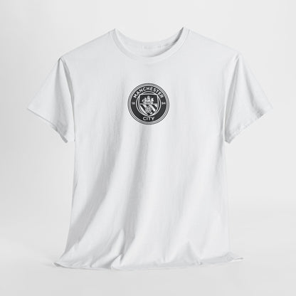 Man City Unofficial T-Shirt — Vintage Crest Logo Tee (Small Chest Emblem)