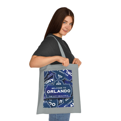 Orlando Souvenir Tote Bag – "Welcome to Orlando" City Beautiful Cotton Shopper