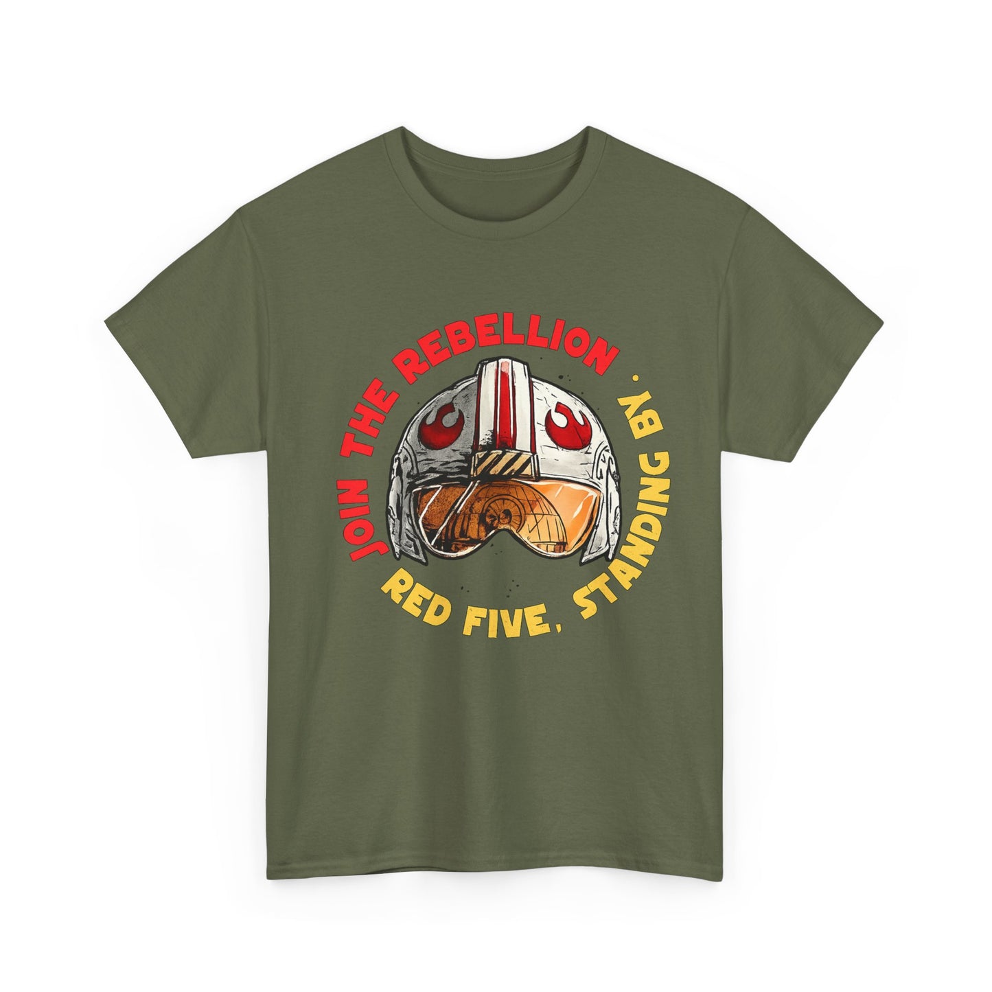 Rebel Pilot T-Shirt — "Join the Rebellion, Red Five" Vintage Helmet Design