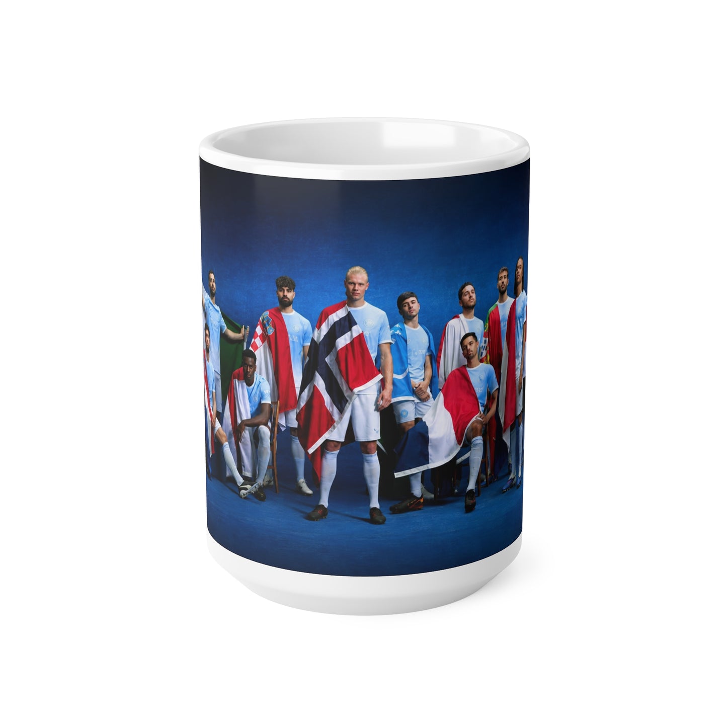 Manchester City 2026 World Cup Team Flags Mug — International Players Photo Ceramic Coffee Cup (11oz, 15oz)
