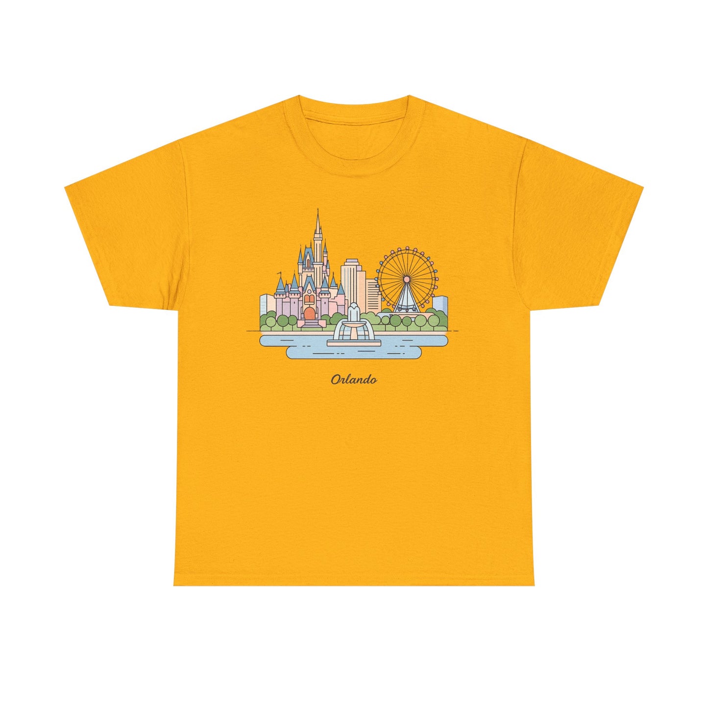 Orlando Skyline T-Shirt — Cute Cityscape Graphic Tee with 'Orlando' Text