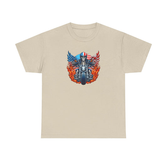 Motorcycle Skull Tee — "Sons of a B***h" Patriotic Biker Shirt