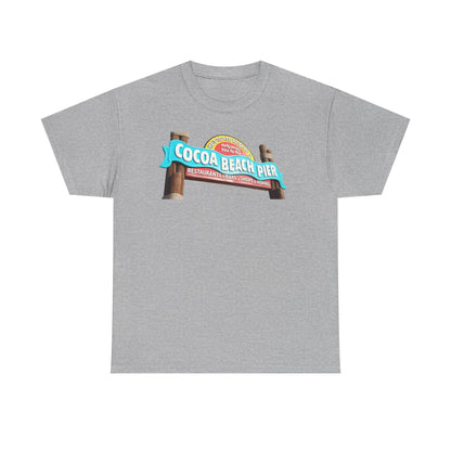 Cocoa Beach Pier T‑Shirt — Retro Beach Sign Vacation Tee