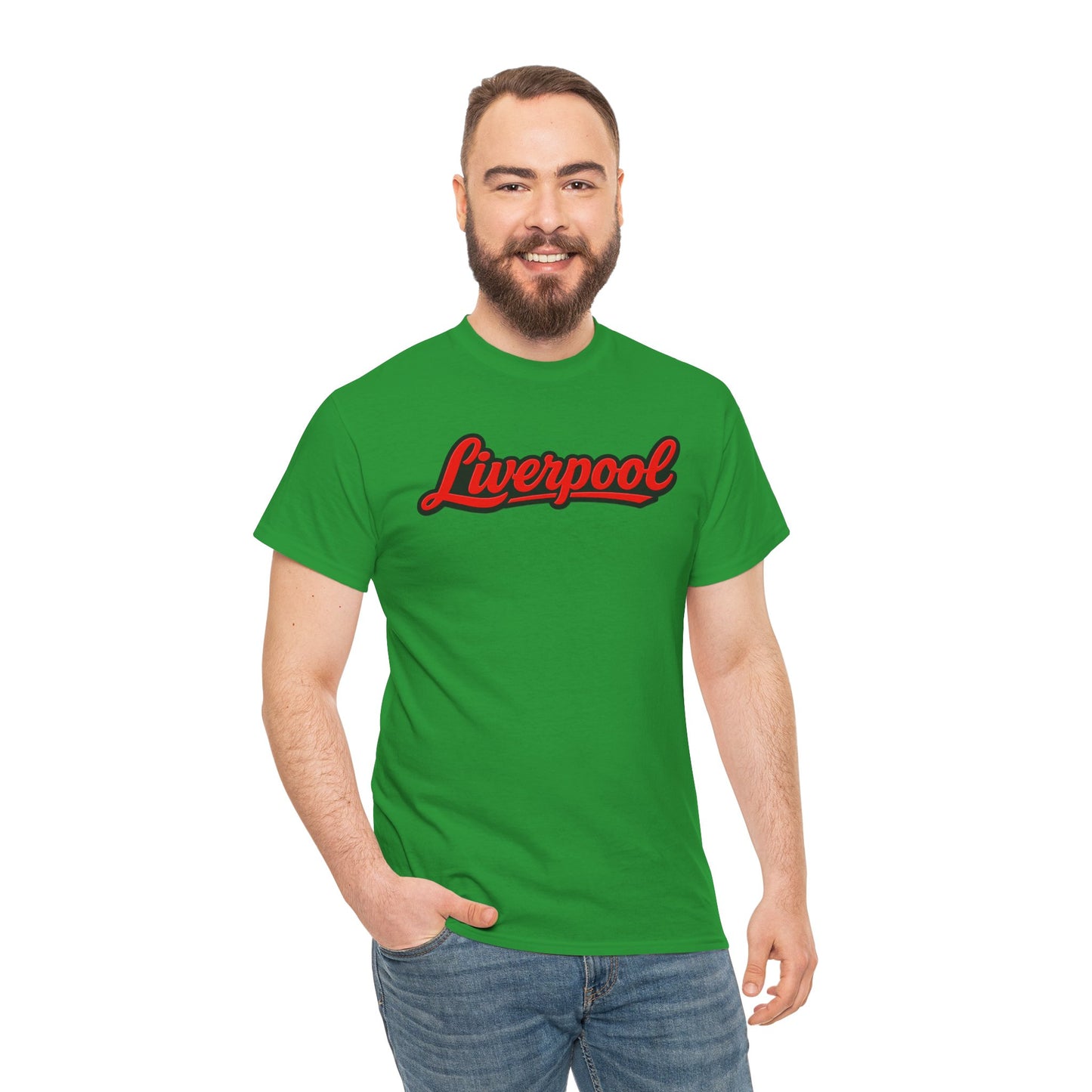 Liverpool Script T-Shirt — Retro Red Script Football Fan Tee