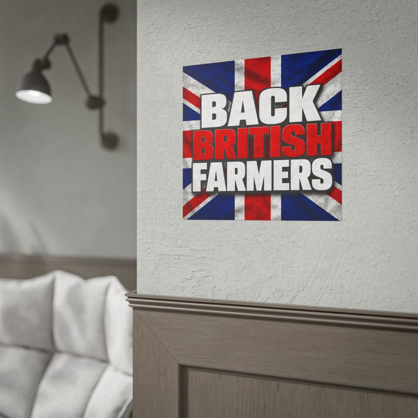 Back British Farmers Union Jack Support Poster