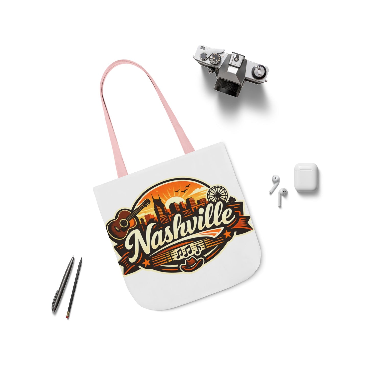 Nashville Sunset Tote Bag — Country Music Skyline Canvas Tote