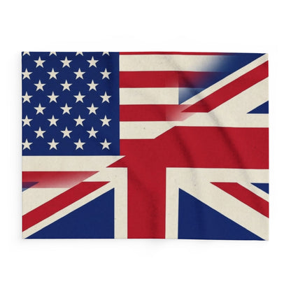 Union-Jack USA Flag Arctic Fleece Blanket – Patriotic British-American Throw