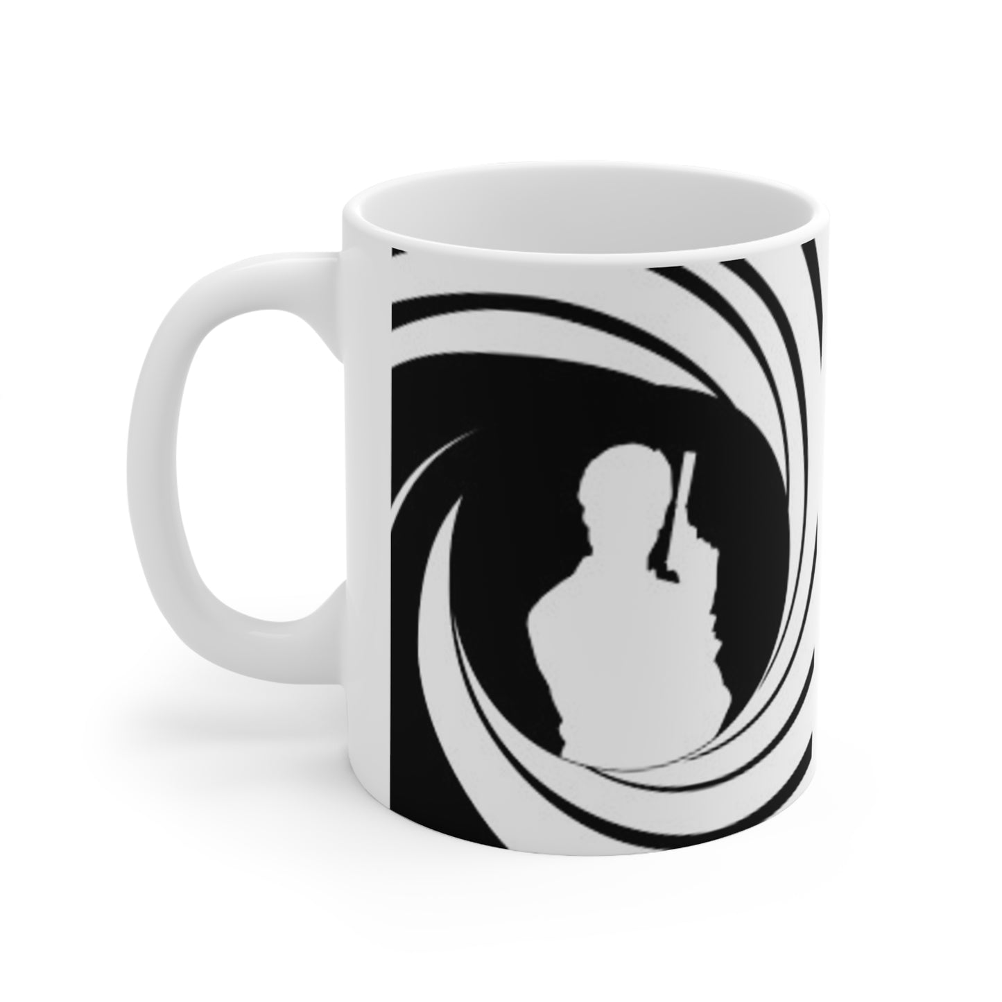 007 Spy Silhouette Mug — James Bond Style Ceramic Coffee Cup (11oz & 15oz)