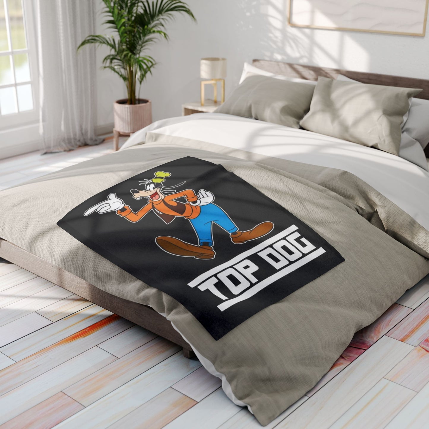 Top Dog Goofy Inspired Cartoon Cozy Throw Arctic Fleece Blanket