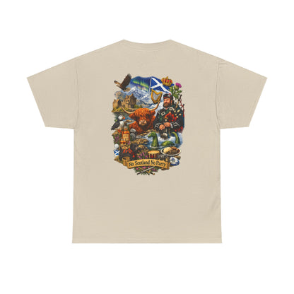Scotland Collage T-Shirt — "No Scotland No Party" Scottish Heritage Tee