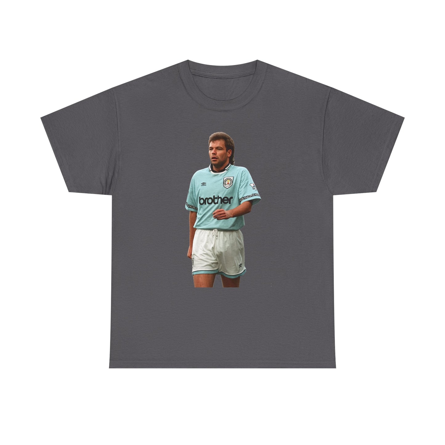 Uwe Rosler Manchester City Legend Graphic Tee - Retro Football Kit Print
