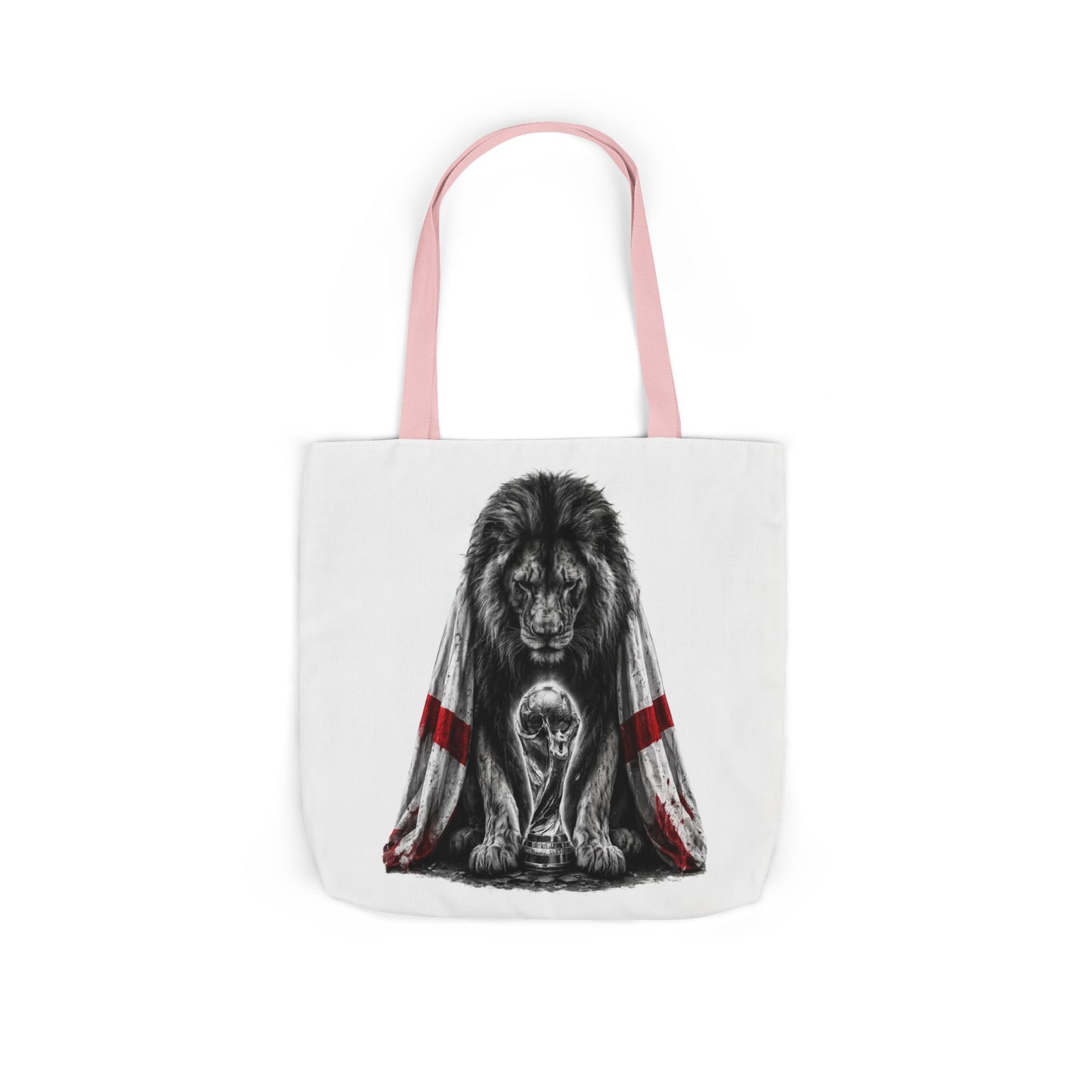 England Lion Guardian Canvas Tote — Protective Lion & Cub Illustration Tote Bag