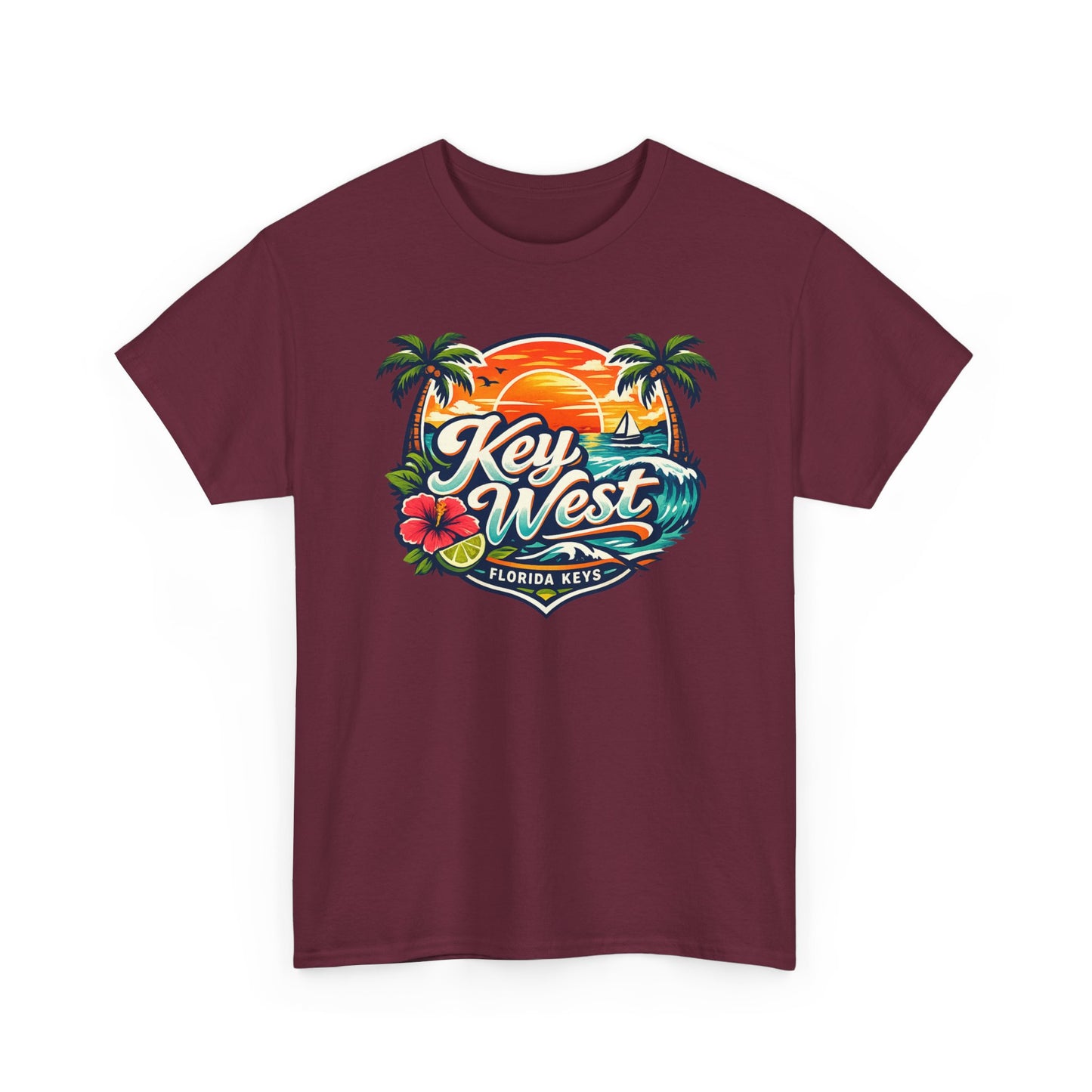 Key West Florida Keys T‑Shirt — Tropical Sunset Palm Beach Souvenir Tee