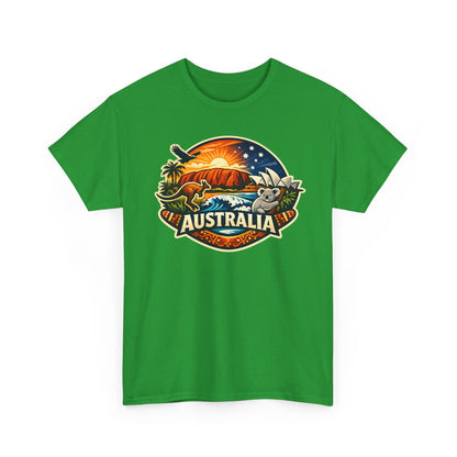 Australia Sunset Vintage Tee — Kangaroo & Surf Badge