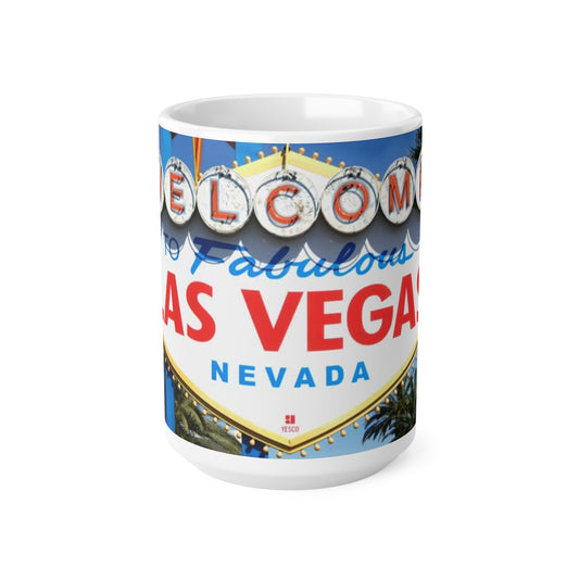 Las Vegas Sign Ceramic Coffee Mug — 11oz & 15oz Travel Souvenir