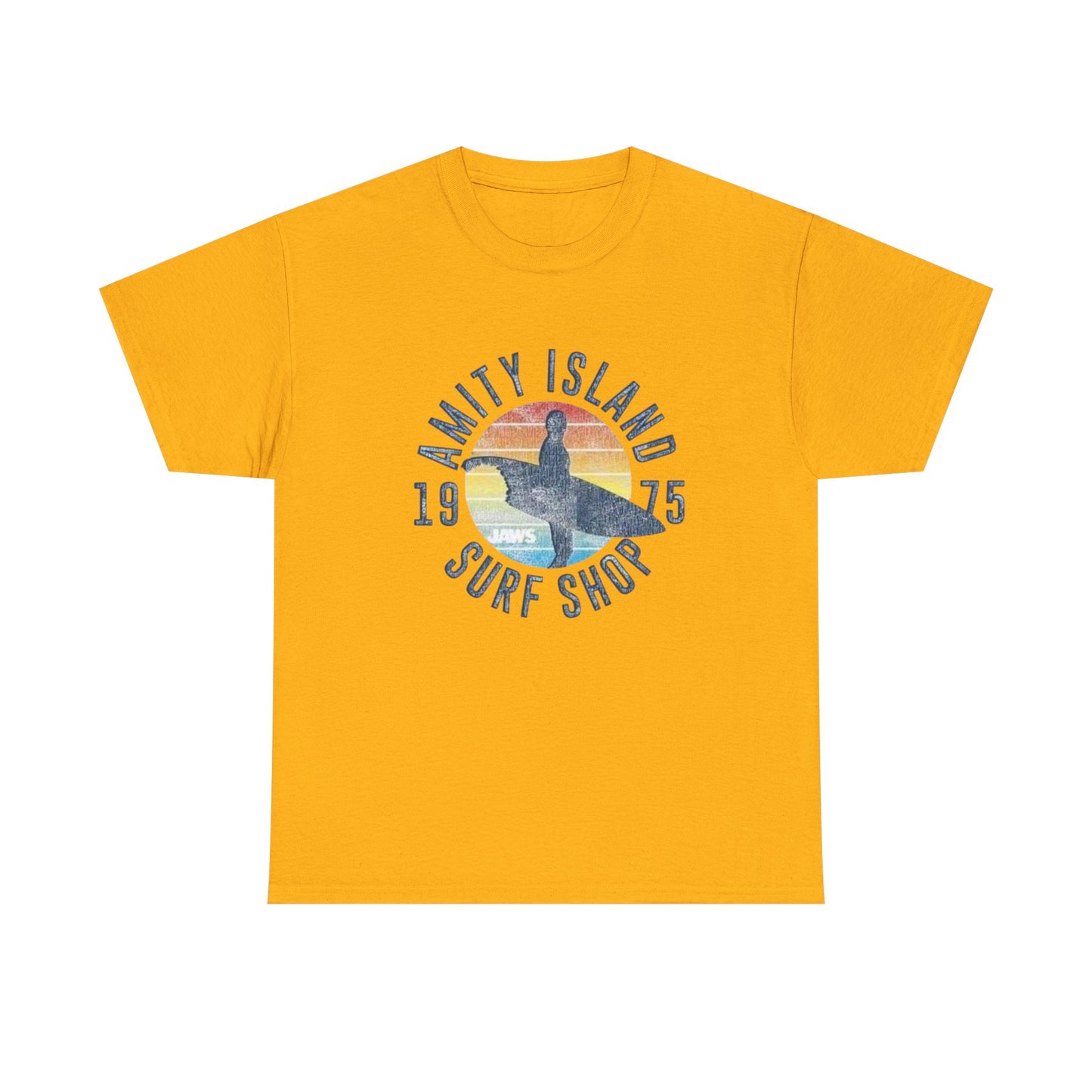 Amity Island Surf Shop Tee — Vintage Surfer Graphic T-Shirt (1975)