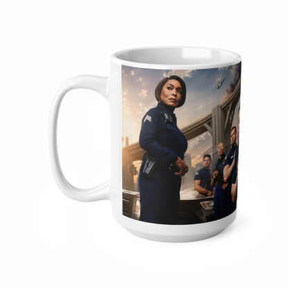 911 Unofficial Ceramic Coffee Mug — Firefighter Team Photo Design (11oz, 15oz)