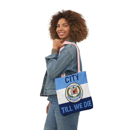 City Till We Die Canvas Tote Bag — Football Fan Flag Tote