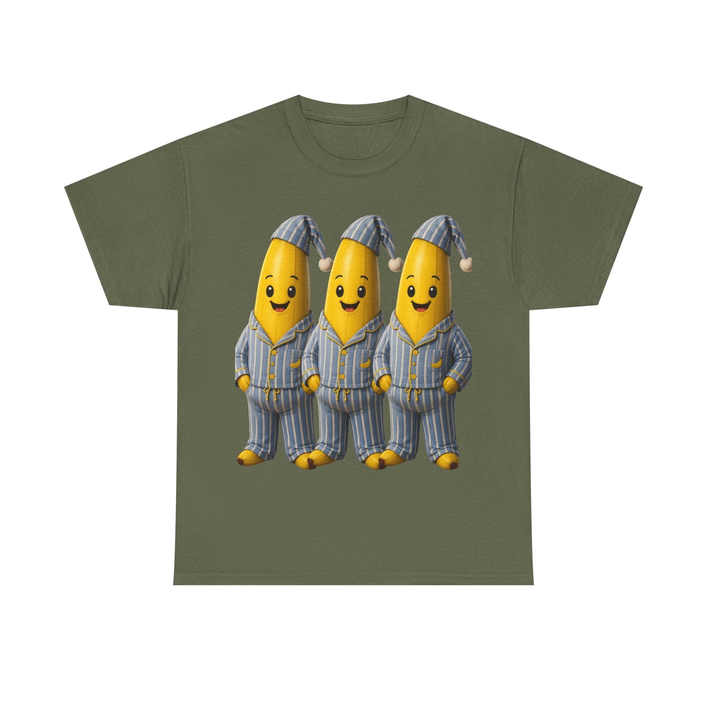 Bananas in Pyjamas – Three Smiling Bananas in Striped Pajamas Graphic T-Shirt