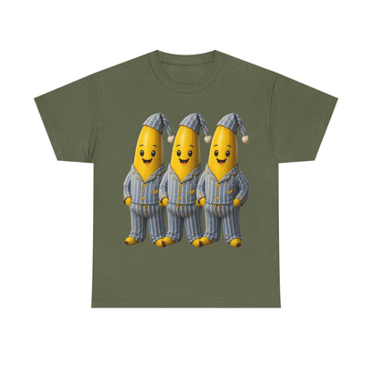 Bananas in Pyjamas – Three Smiling Bananas in Striped Pajamas Graphic T-Shirt