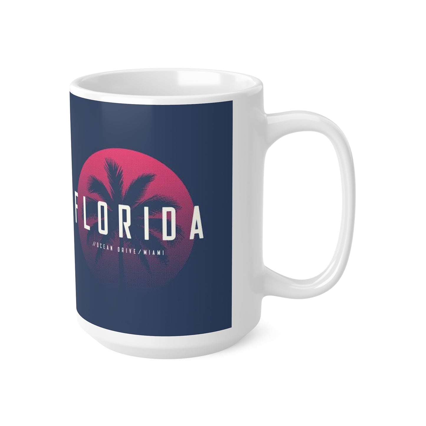 Florida Sunset Palm Coffee Mug – Retro Neon Palm Trees, 11oz & 15oz Ceramic