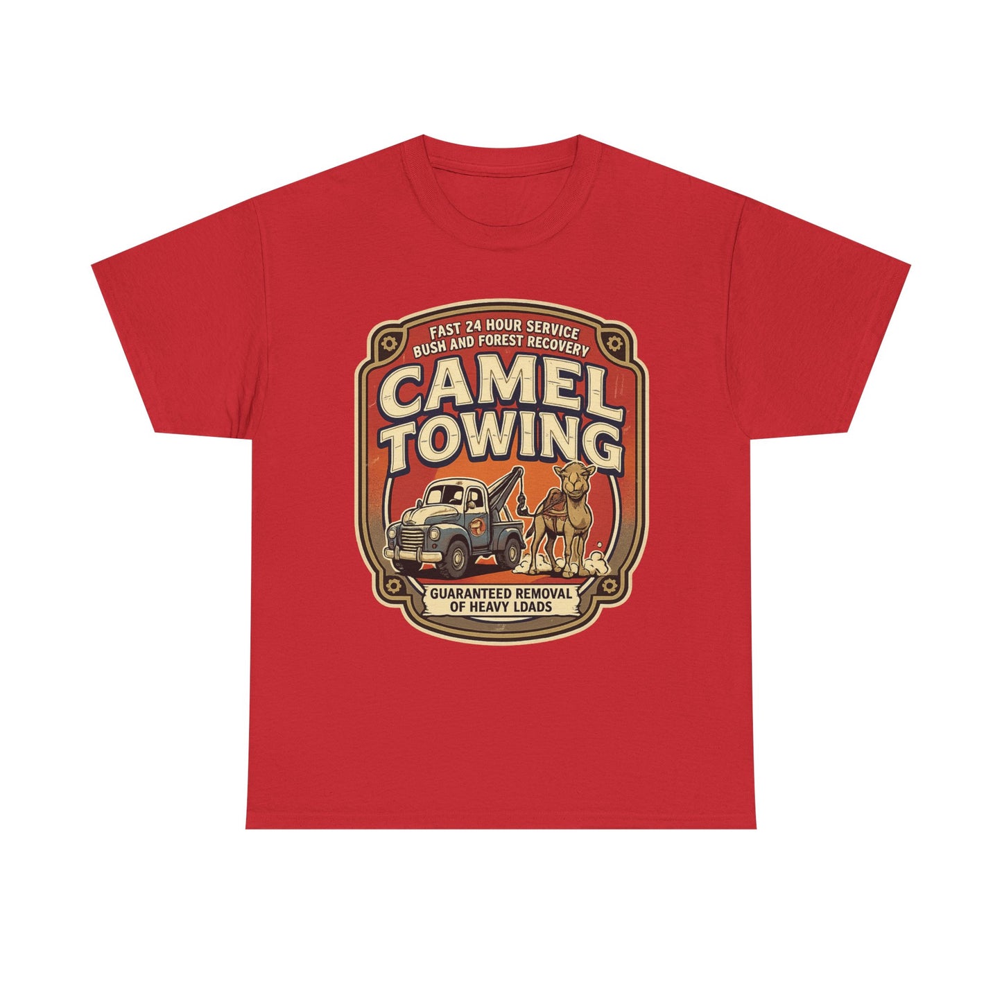Camel Towing Tee — Vintage Desert Tow Truck Graphic T-Shirt