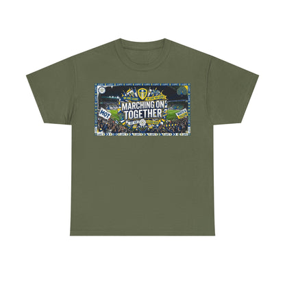 Leeds United T-Shirt — "Marching On Together" Fan Tee (Soccer Supporter Graphic)