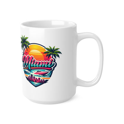 Miami Ceramic Coffee Cups, 11oz, 15oz
