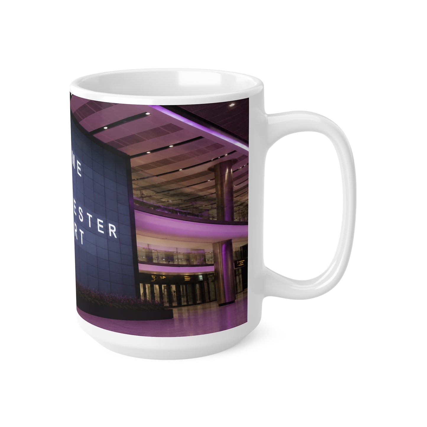 Manchester Airport Welcome Mug — Ceramic Coffee Cup (11oz & 15oz)