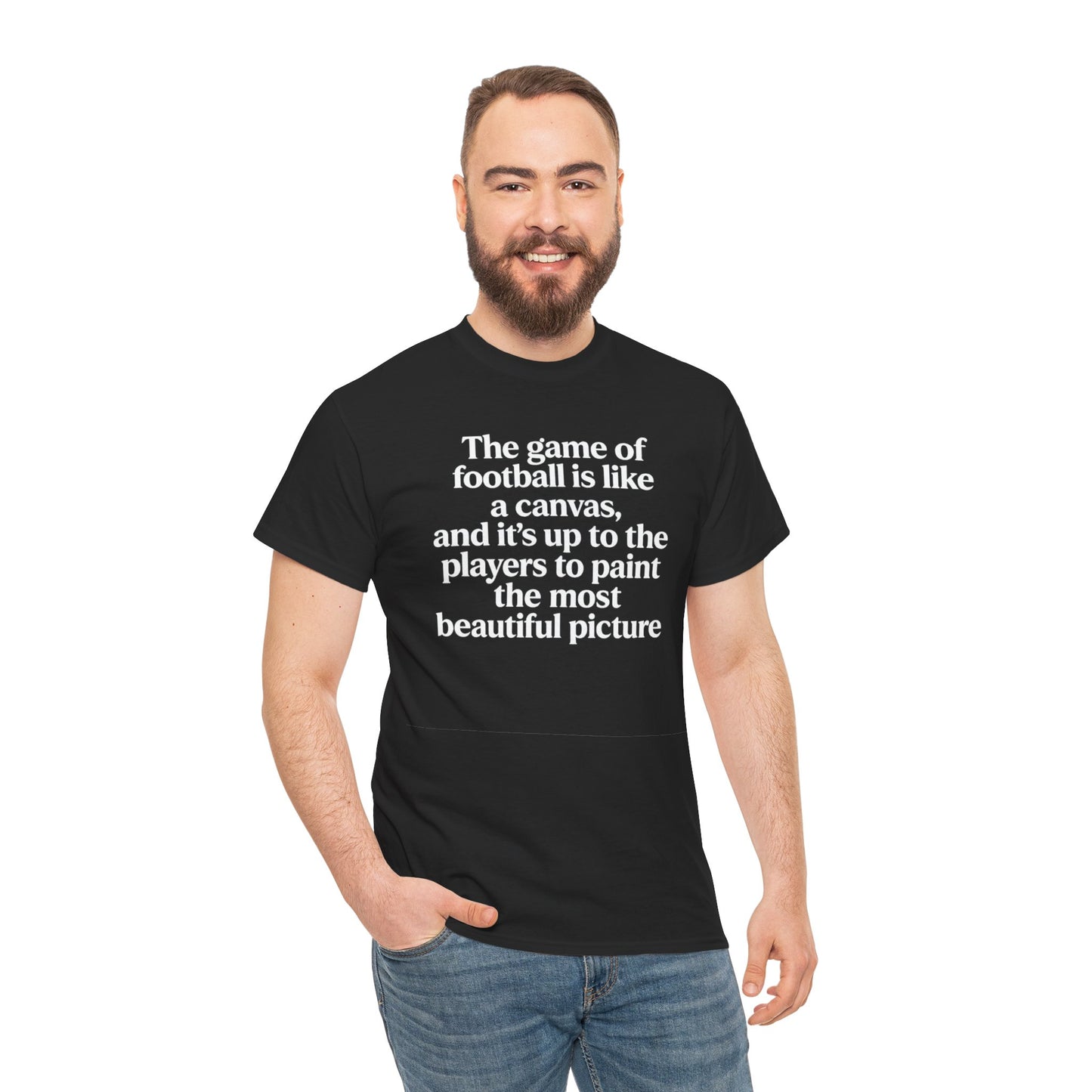 Football Quote Graphic Tee — "The game of football is like a canvas"