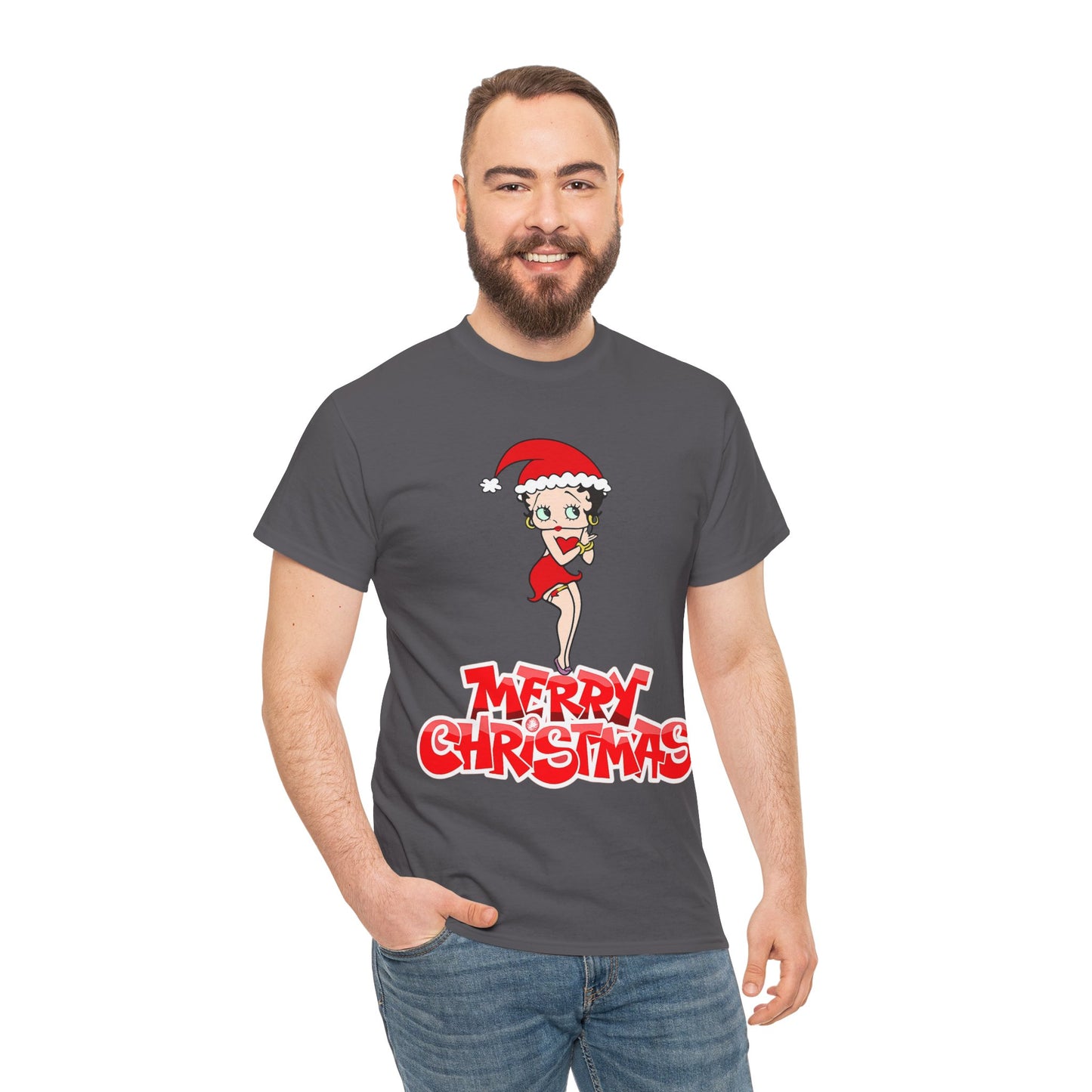 Christmas Betty Boop Tee - 'Merry Christmas' Holiday Graphic Shirt