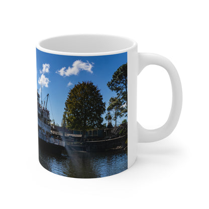 Magic Kingdom Steamboat River Scene Ceramic Mug — Scenic Paddlewheel Boat Coffee Cup (11oz/15oz)