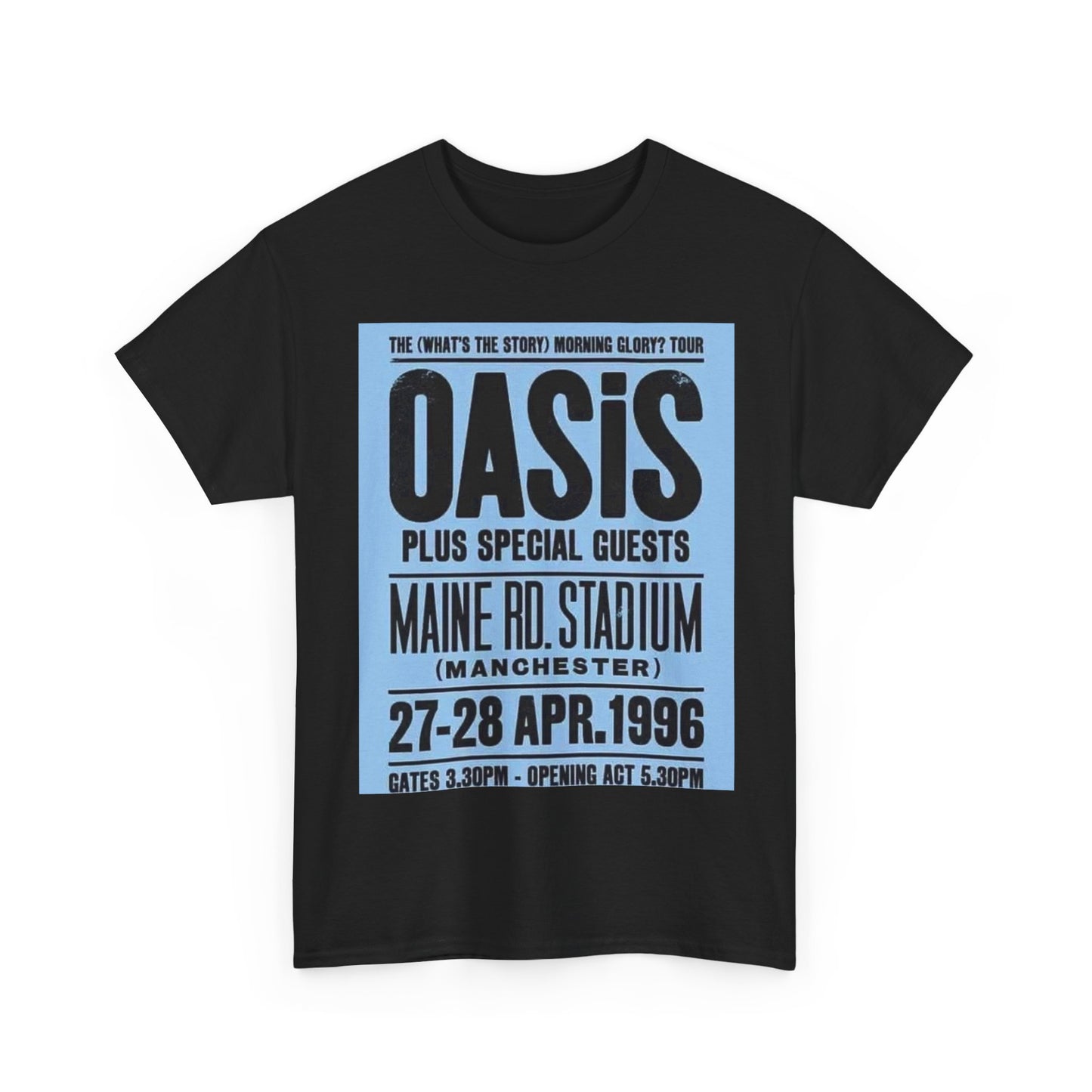 Oasis 1996 Maine Road Tour Poster T‑Shirt — Maine Rd. Stadium Concert Tee