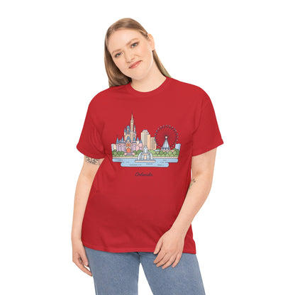 Orlando Skyline T-Shirt — Cute Cityscape Graphic Tee with 'Orlando' Text