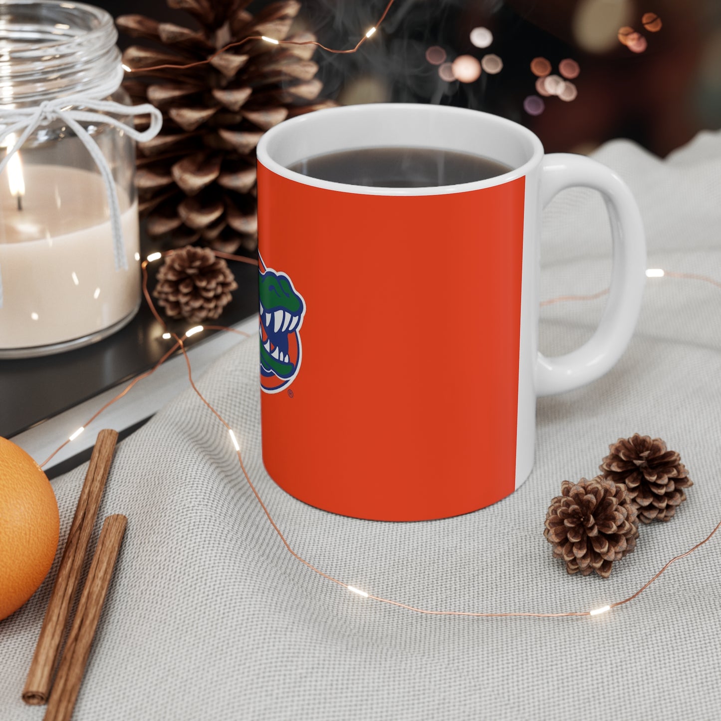 Florida Gators Ceramic Coffee Mug — Orange Alligator Logo, 11oz & 15oz