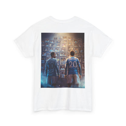 Bernardo Silva Manchester City Legend Graphic Tee — Player Cartoon Front & Tribute Poster Back