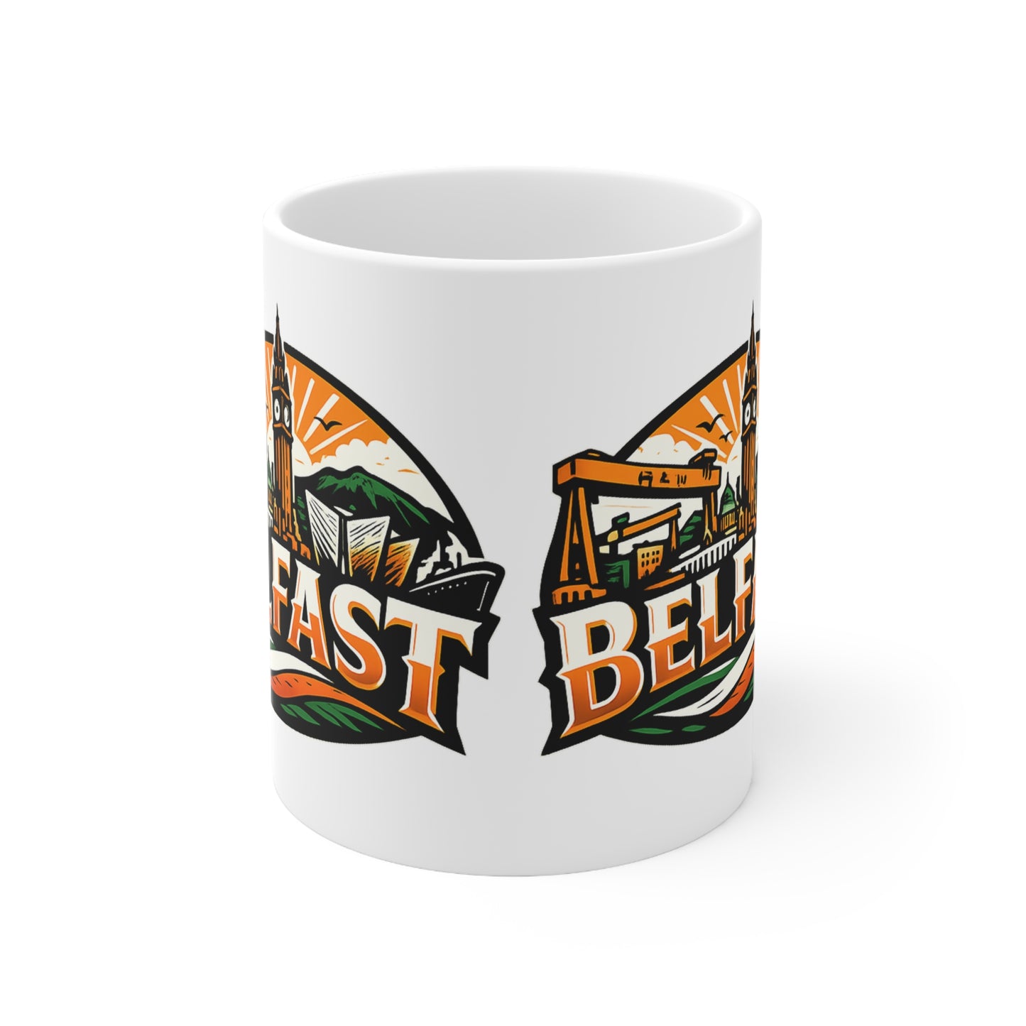 Belfast Skyline Ceramic Coffee Mug — 11oz & 15oz Irish City Souvenir