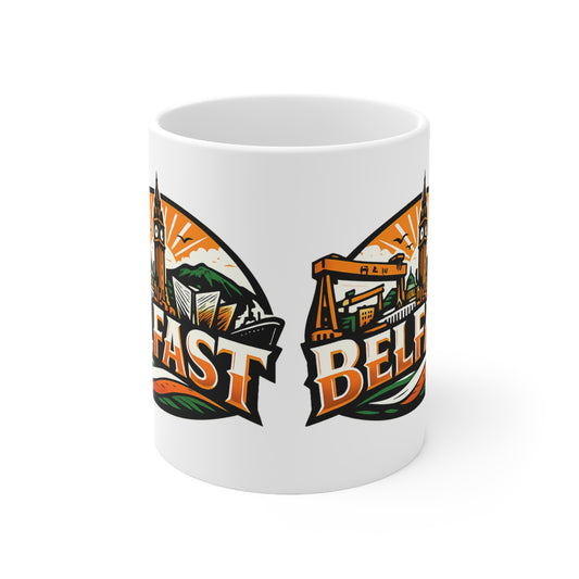 Belfast Skyline Ceramic Coffee Mug — 11oz & 15oz Irish City Souvenir