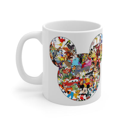 Disney Character Collage Mug — Mickey Head 11oz & 15oz Ceramic Coffee Cup
