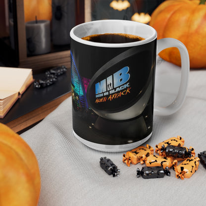 Men in Black Universal HHN Nightscape Mug — Colorful Architectural Night Photo Ceramic Coffee Cup (11oz, 15oz)