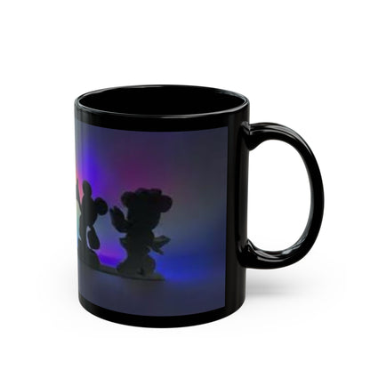 Silhouette Cartoon Characters Black Coffee Mug – Colorful Backlight Disney-Inspired 11oz/15oz