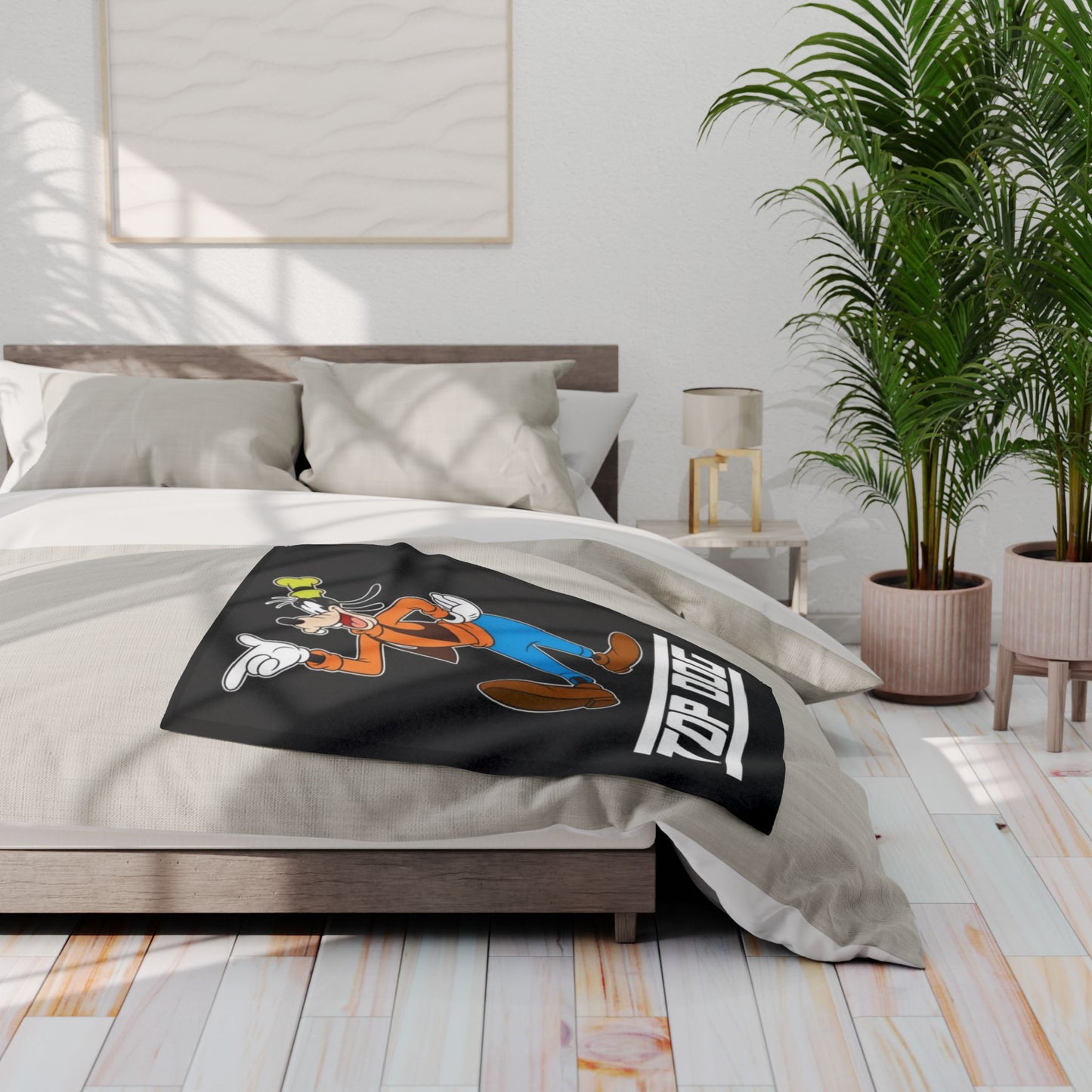 Top Dog Goofy Inspired Cartoon Cozy Throw Arctic Fleece Blanket