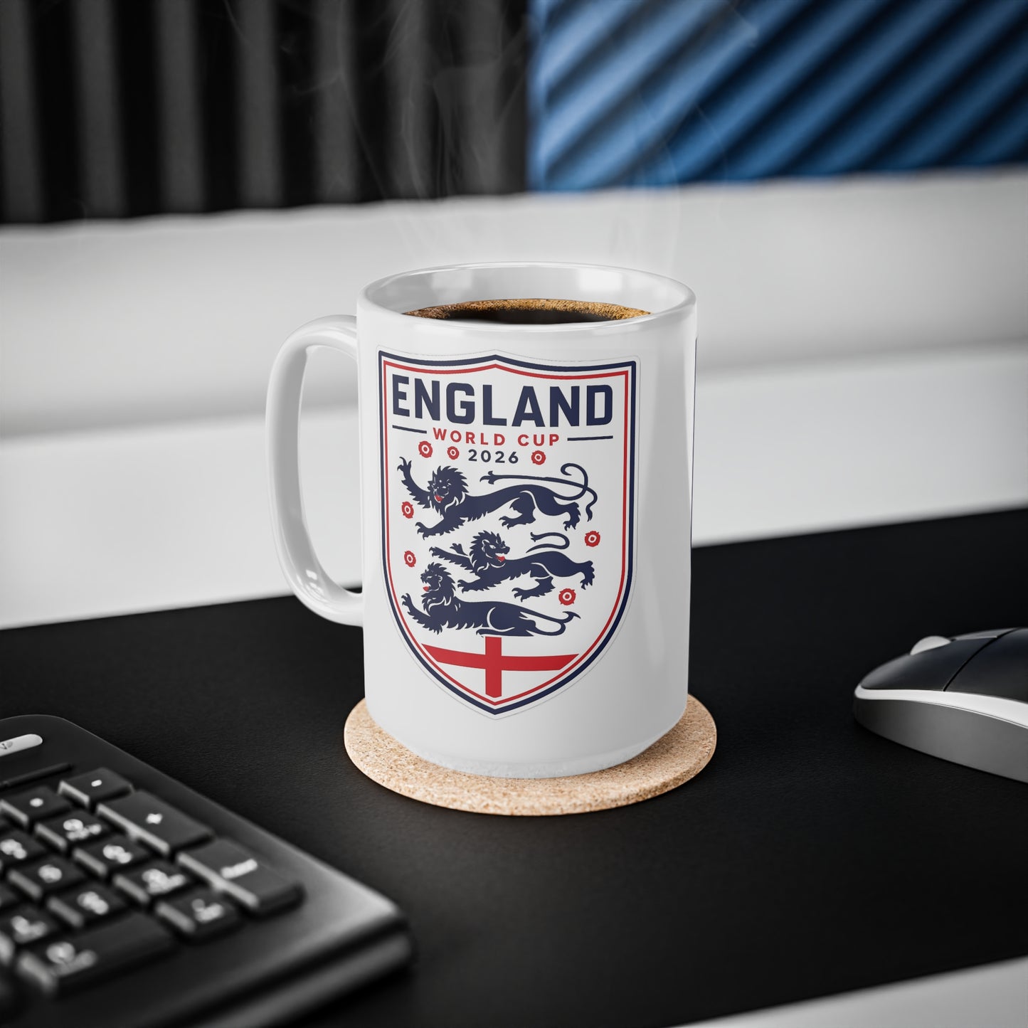 England World Cup 2026 Crest Mug — Ceramic Coffee Cup (11oz & 15oz)